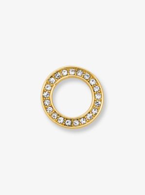 Pav&eacute; Gold-Tone Alphabet Pin