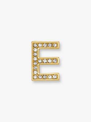 Pav&eacute; Gold-Tone Alphabet Pin in GOLD | Michael Kors