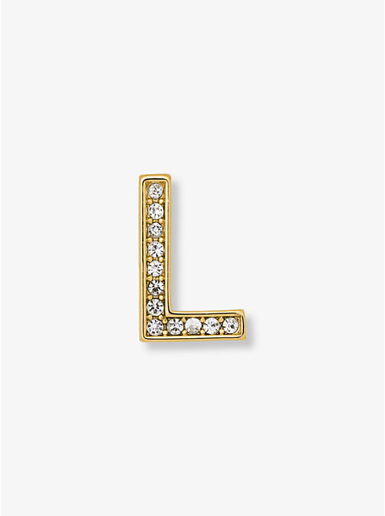 Épinglette alphabet dorée à pavé image number 0