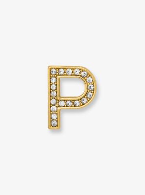 Pavé Gold-Tone Alphabet Pin | Michael Kors