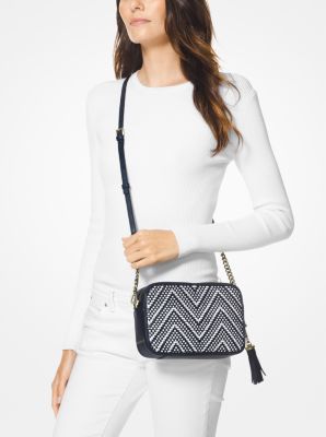 Ginny Medium Woven Leather Crossbody