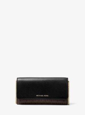 Large Logo and Leather Convertible Chain Wallet | Michael Kors