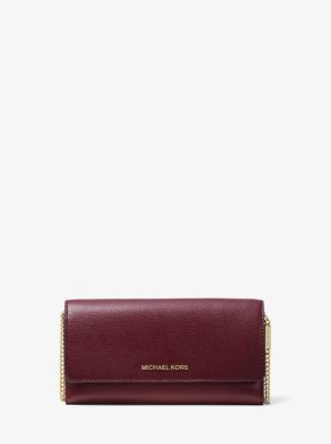 Large Two Tone Crossgrain Leather Convertible Chain Wallet Michael Kors