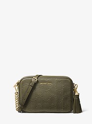 Ginny Medium Deco Quilted Leather Crossbody Bag - OLIVE - 32H8GF5M2T