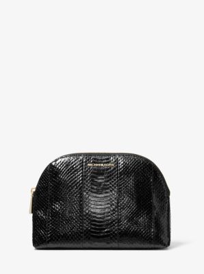 Michael kors best sale black snakeskin clutch