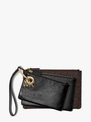 Leather and Logo Pouch Trio Michael Kors