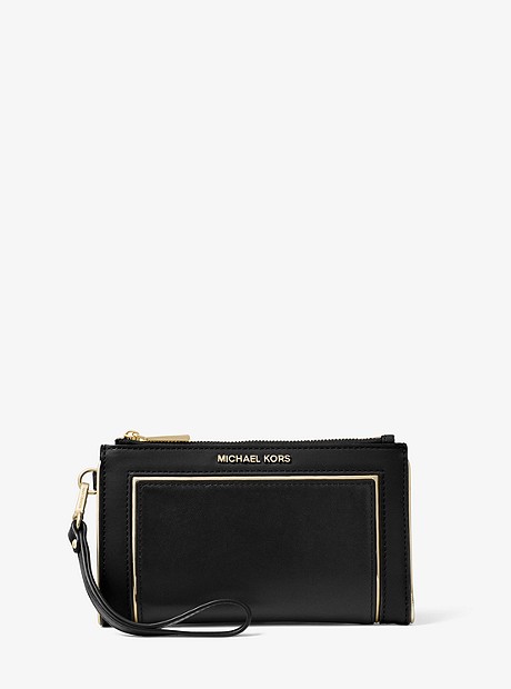Adele Framed Leather Smartphone Wallet - BLACK/GOLD - 32H8GFDW4M