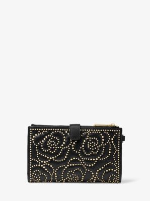 Adele studded saffiano 2024 leather smartphone wallet