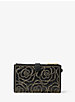 Portefeuille Adele cloutée en cuir à motif de roses pour téléphone intelligent image number 2