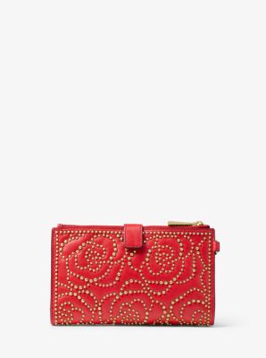 Adele rose studded leather smartphone wallet hotsell