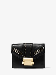 Whitney Small Studded Leather Chain Wallet - BLACK - 32H8GWHC1O