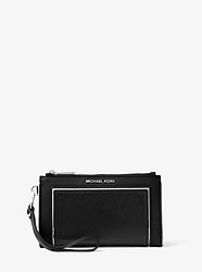 Adele Framed Leather Smartphone Wallet - BLACK/SILVER - 32H8SFDW4M
