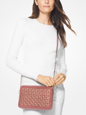 Michael kors jet set large embellished leather crossbody sale