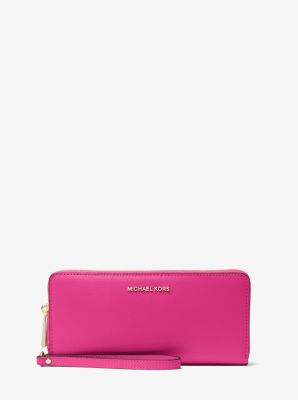 Leather continental wristlet michael kors hotsell