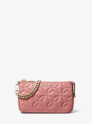 Medium Floral Quilted Leather Chain Pouch - ROSE - 32H8TF9C6T
