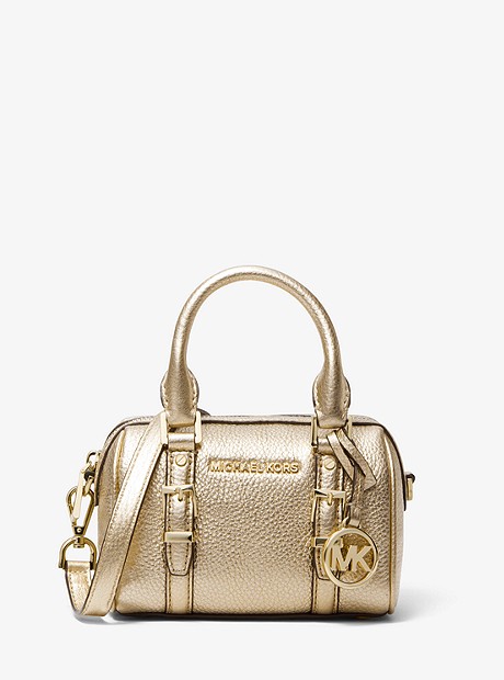Bedford Legacy Extra-Small Metallic Leather Duffel Crossbody Bag - PALE GOLD - 32H9G06C0M