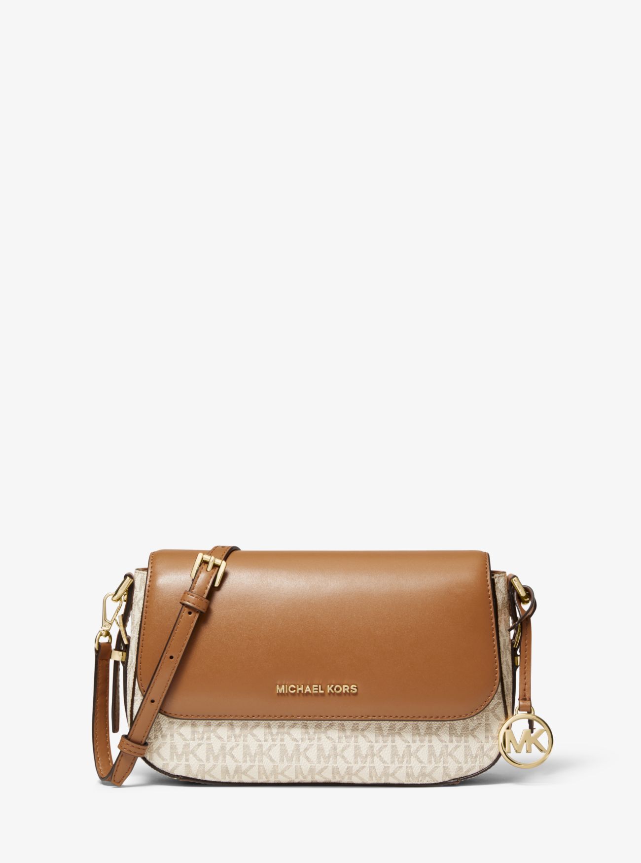 MK Bedford Legacy Large Logo and Pebbled Leather Crossbody Bag ...