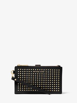 Adele rose studded leather cheap smartphone wallet