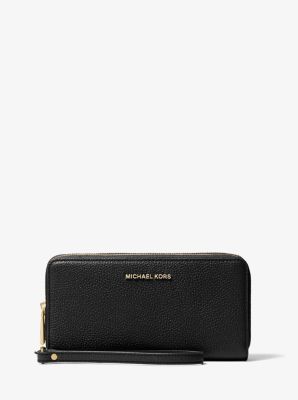 Jet Set Large Pebbled Leather Wristlet Michael Kors Canada