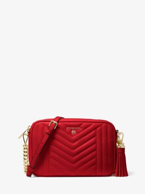 michael kors camera bag red