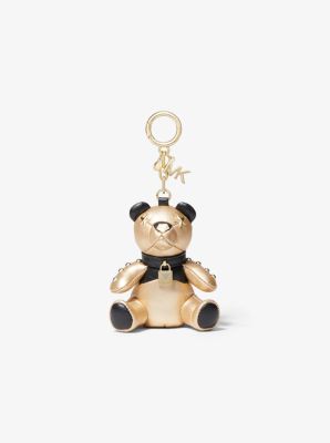 Metallic Leather Bear Keychain | Michael Kors