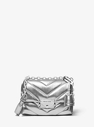 Cece Extra-Small Quilted Metallic Leather Crossbody Bag - SILVER - 32H9S0EC1K