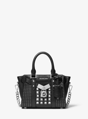 Nouveau Hamilton Extra Small Studded Pebbled Leather Crossbody Bag