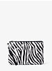 Large Zebra Sequined Zip Pouch image number 0