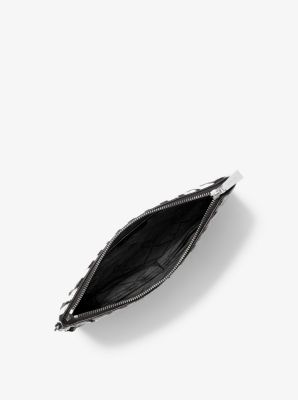 Large Zebra Sequined Zip Pouch