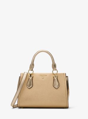 Marilyn Small Color-Block Saffiano Leather Crossbody Bag