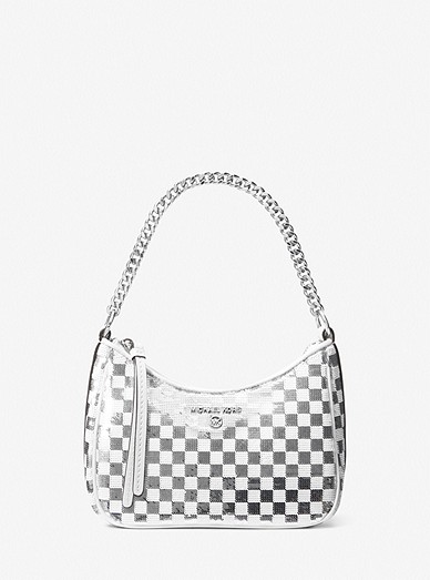 Mini Backpack - Black and White Checkered Canvas