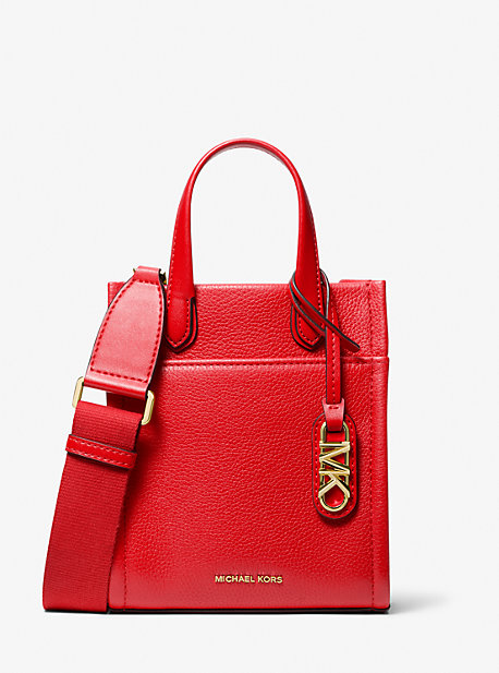 Michaelkors Gigi Extra-Small Pebbled Leather Crossbody Bag,LACQUER RED