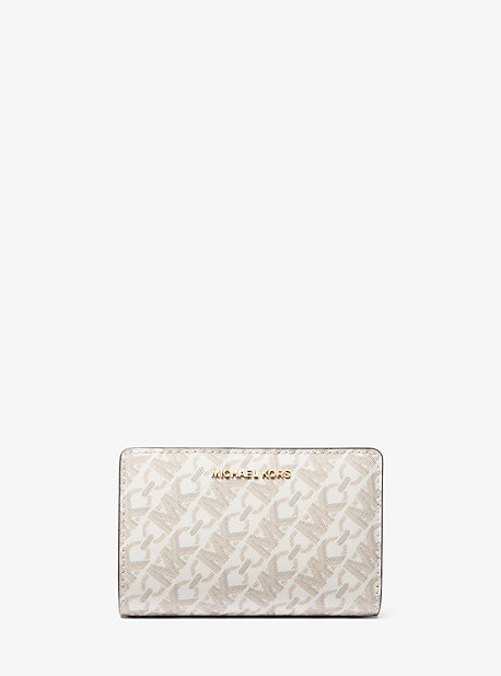 MK Medium Empire Signature Logo Wallet - Vanilla/luggage - Michael Kors