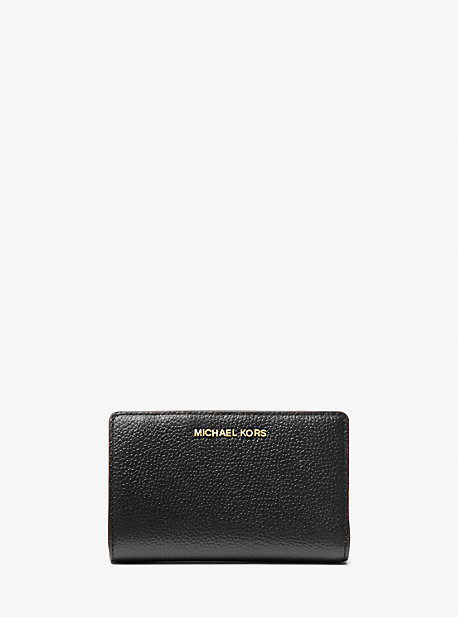MK Medium Pebbled Leather Wallet - Black - Michael Kors