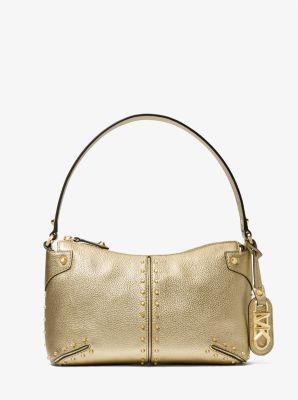 Astor Large Studded Metallic Leather Shoulder Bag image number 0