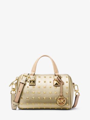 Grayson Small Studded Metallic Leather Duffel Crossbody Bag image number 0