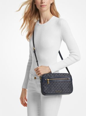 Jet Set Large Signature Logo Print Woven Crossbody Bag | Michael Kors ...