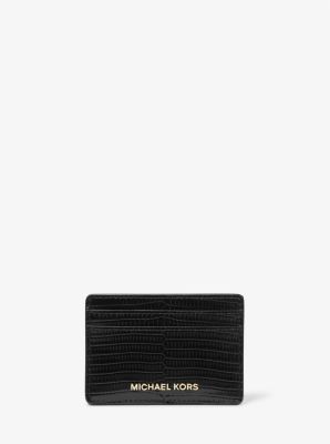 Jet Set Lizard Embossed Leather Card Case | Michael Kors