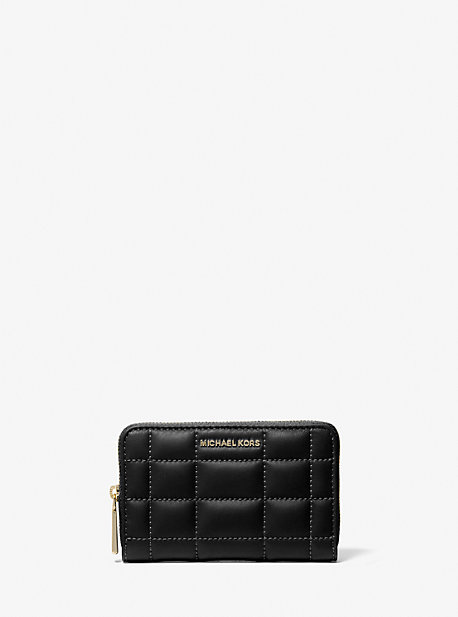 Michaelkors Small Quilted Leather Wallet,BLACK