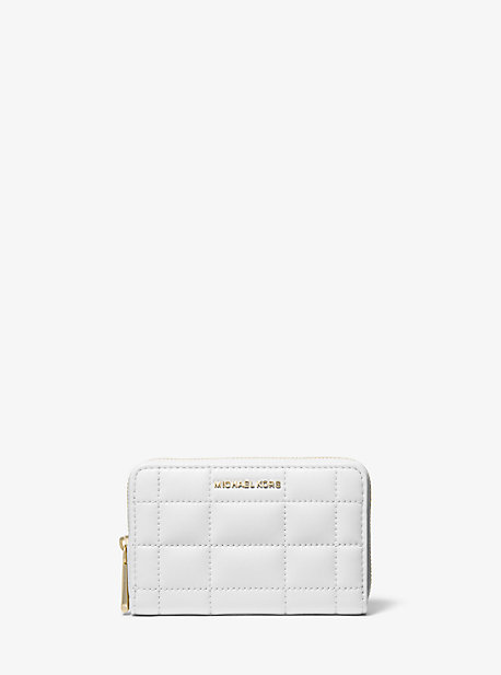 Michaelkors Small Quilted Leather Wallet,OPTIC WHITE