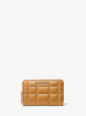 Michaelkors Small Quilted Leather Wallet,PALE PEANUT