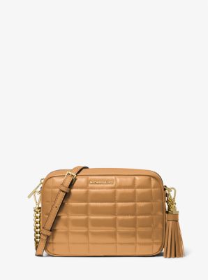 Jet Set Medium Quilted Leather Crossbody Bag in PALE PEANUT | Michael Kors
