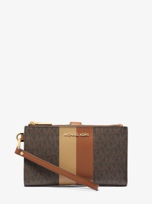 Smartphone-Brieftasche Jet Set Large mit Signature-Logomuster und Streifen