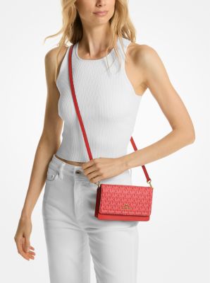 Jet Set Leather and Signature Logo Convertible Crossbody Bag