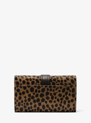 Nolita Medium Cheetah Print Calf Hair Tri Fold Wallet