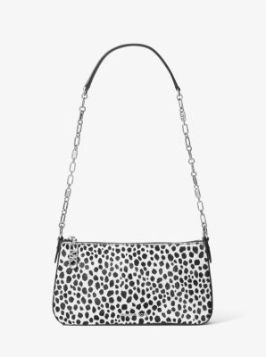 Empire Medium Cheetah Print Calf Hair Chain-Link Pochette