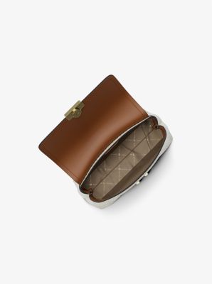 Borsa a mano Tribeca extra-small con stampa logo in VANIGLIA/GHIANDA | Michael Kors