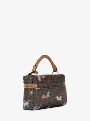 Tr&egrave;s petit sac &agrave; bandouli&egrave;re Jana &agrave; logo Signature in BRONZE/NOISETTE | Michael Kors