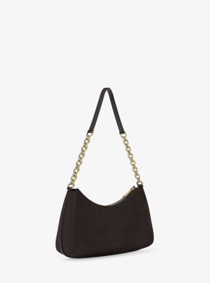 Nolita Medium Nubuck Chain Pochette in CHOCOLATE | Michael Kors