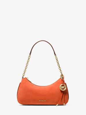MK Pochette Nolita Medium Aus Nubuk Mit Kette - Orange